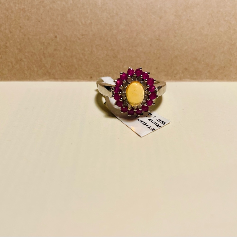 Real handcrafted gemstone ring Rthop ruby and wd. Handmade - Picture 3 of 13
